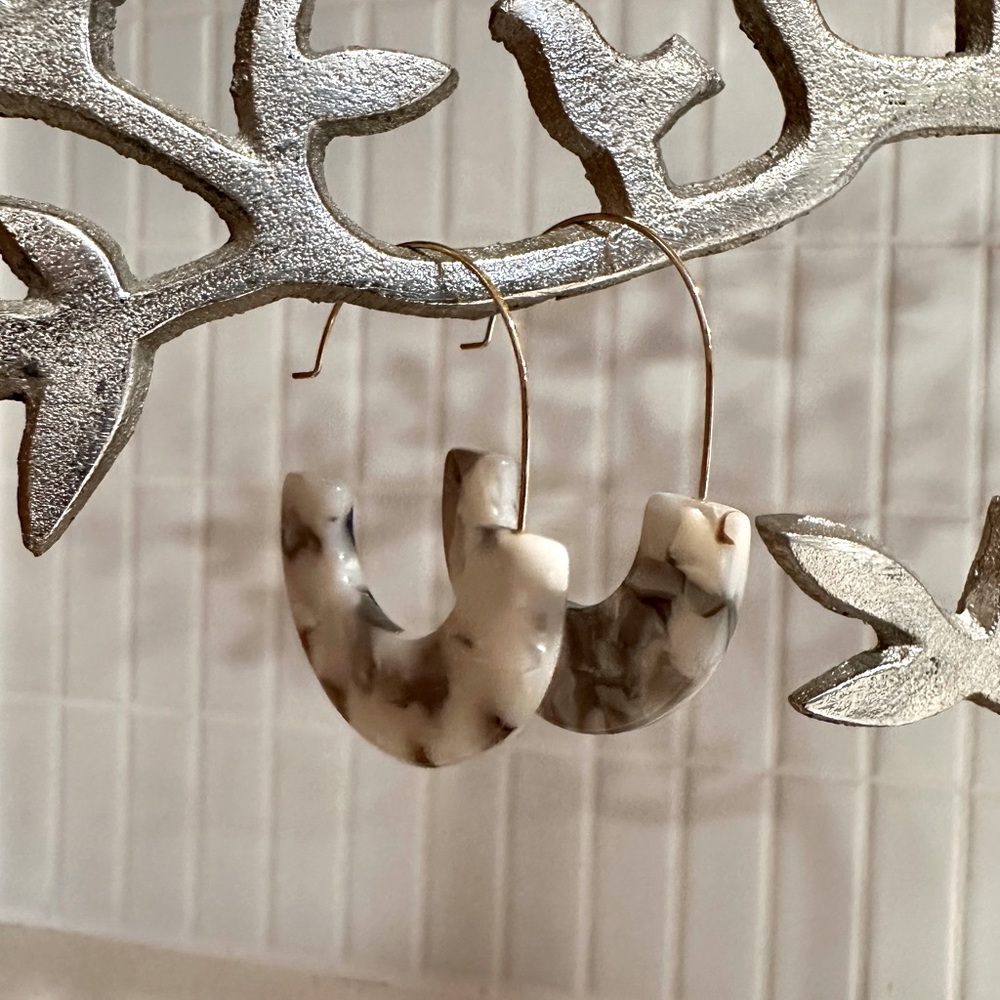 Acrylic and Gold Earrings